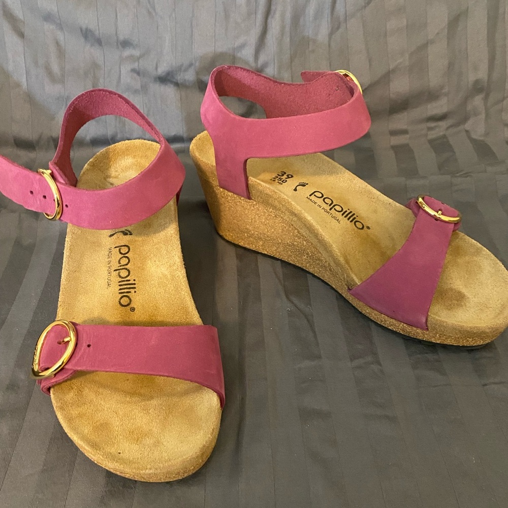 Papillio by Birkenstock Wedge Sandal - Soley -Boysenberry Nubuck